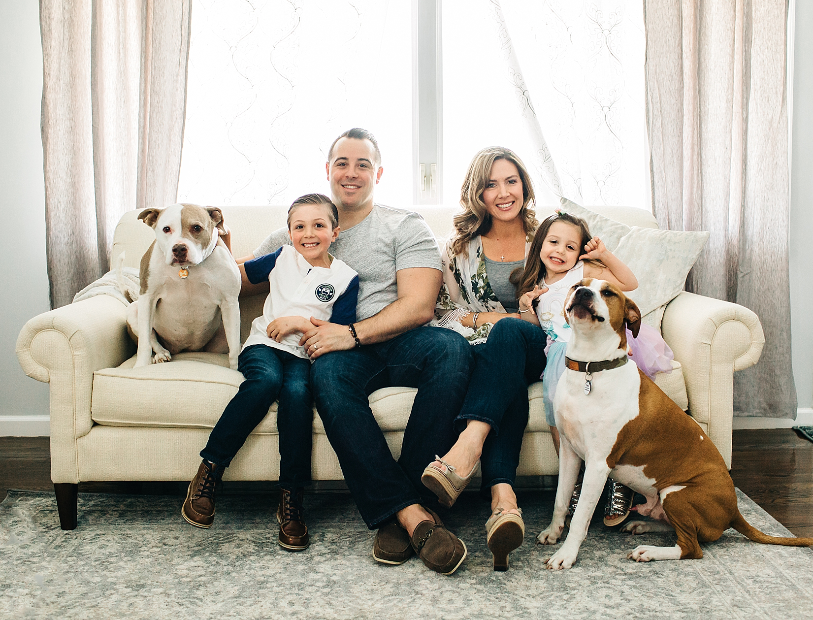 family on couch